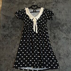 Baby doll or Peter Pan Collar Vintage style Dress with Bows